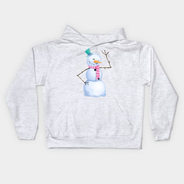 Frosty The Snow Man Kids Hoodie by Rowena Aitken